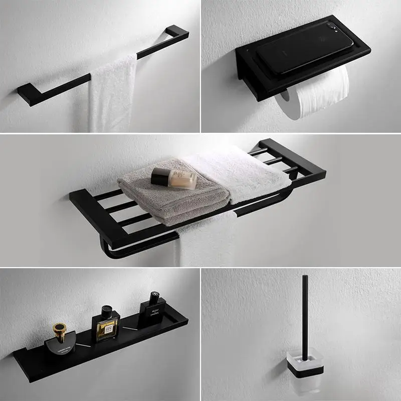 

AUSWIND Classica black oiled bronze bathroom accessories Square Bathroom Hardware Set bathroom products SUS 304 Stainless Steel