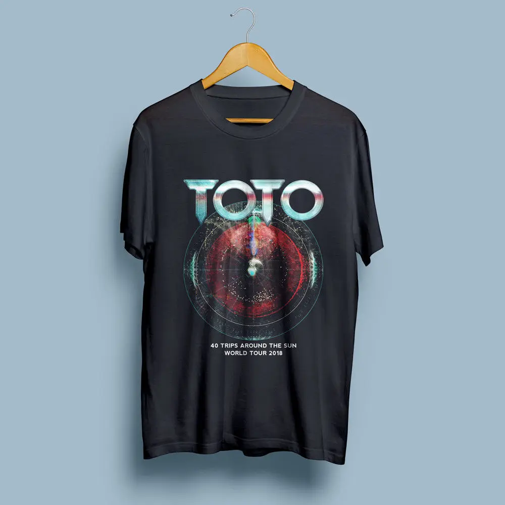 Футболка Toto 40 Trips по всему Sun World Tour 2018 черная S 4Xl|gildan t shirts|t shirt blackt |