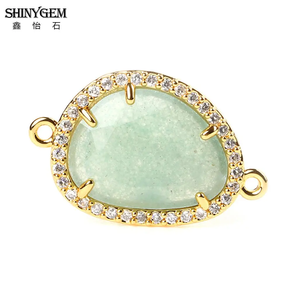 ShinyGem Натуральный камень разъем Ляпис Лабрадорит авантюрин нерегулярные цвета: золотистый, серебристый Разъем Подвески для серьги принятия