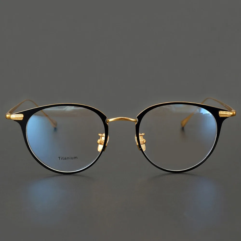 Винтажные оптические очки круглой формы 100% чистый титан по назначению Gafas Oculos De