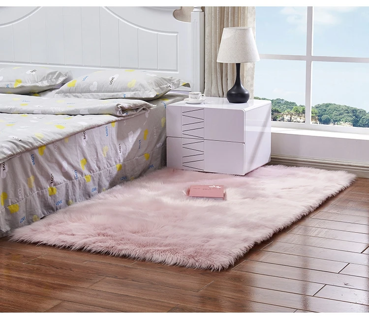 Fluffy Soft Artificial Wool Carpet Fur Area Rugs White Shaggy Rectangle/Square /Area Rugs Warm Seat Pad Home Decor