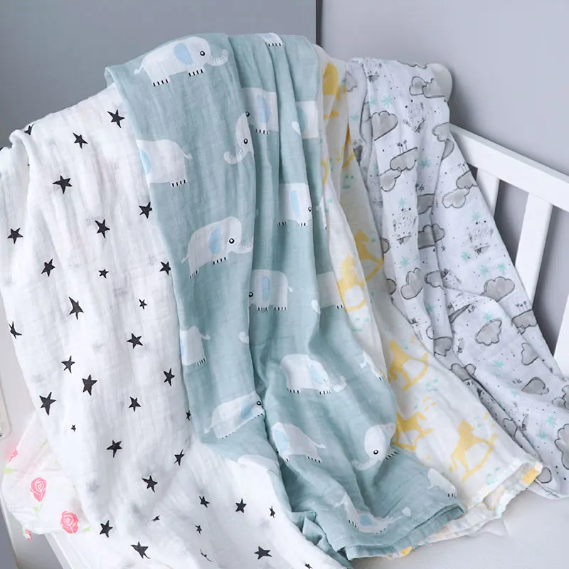 Детское одеяло муслиновые пеленки для новорожденных большие мягкие детские