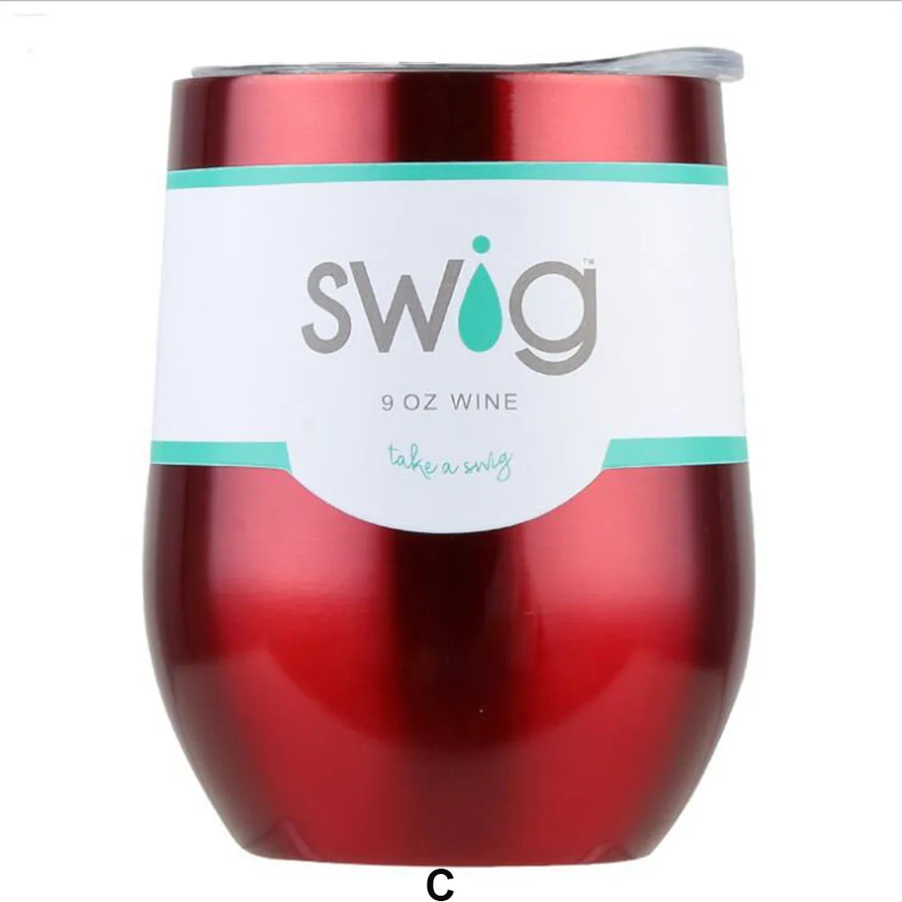 swig Вино Tumber Swig вино чашки Изолированные чашки 9 унций дропшиппинг Изолированная Кружка Кофе Термо чашка Thermobeker - Цвет: swig