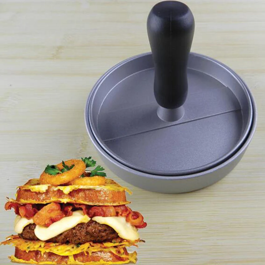 1 комплект круглый Форма гамбургер Пресс Алюминий сплав 11 см мяса говядины гриль