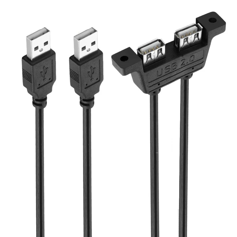 Кабель удлинитель Bochara с двумя USB 2 0 папа на два мама 30 см 50 см|usb 2.0 extension cable|usb male to