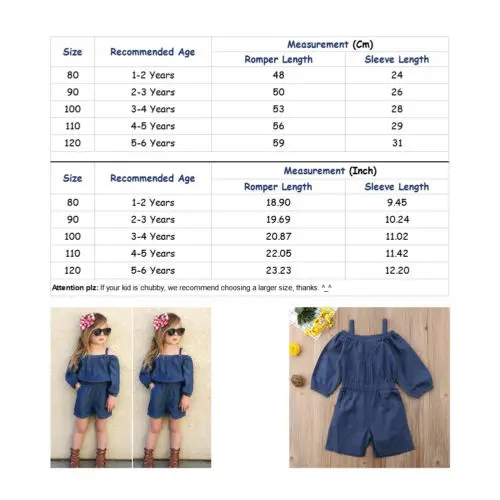 Детский комбинезон с оборками для маленьких девочек джинсовый открытыми плечами