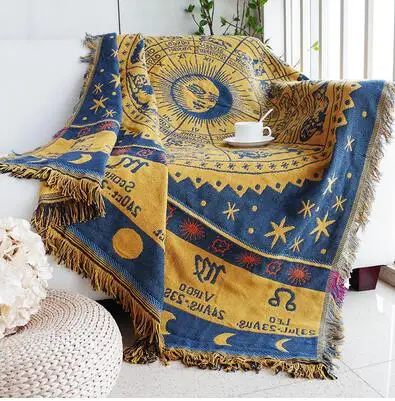 

Винтажное астрологическое одеяло для дивана, полотенце, Хлопковое одеяло, гобелен, ковер, ткань для фона