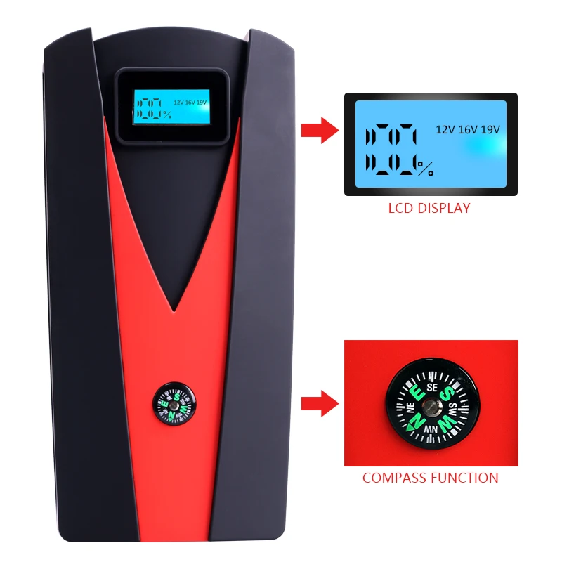 PUSHIDUN переносной скачок стартер Power Bank с воздуха Compressoer и смарт-кабель 600A пиковый