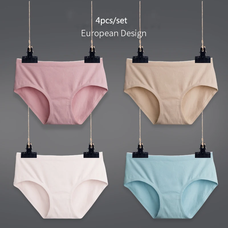 SP & CITY 4 шт. простое дизайнерское дышащее хлопковое нижнее белье женские