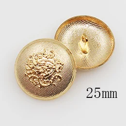 25mm gold flower Золотого и серебряного цвета, металлические кнопки в стиле льва, аксессуары для одежды из сплава, материалы для рукоделия, Швейные аксессуары, свадебные принадлежности для рукоделия - Цвет: 25mm gold flower