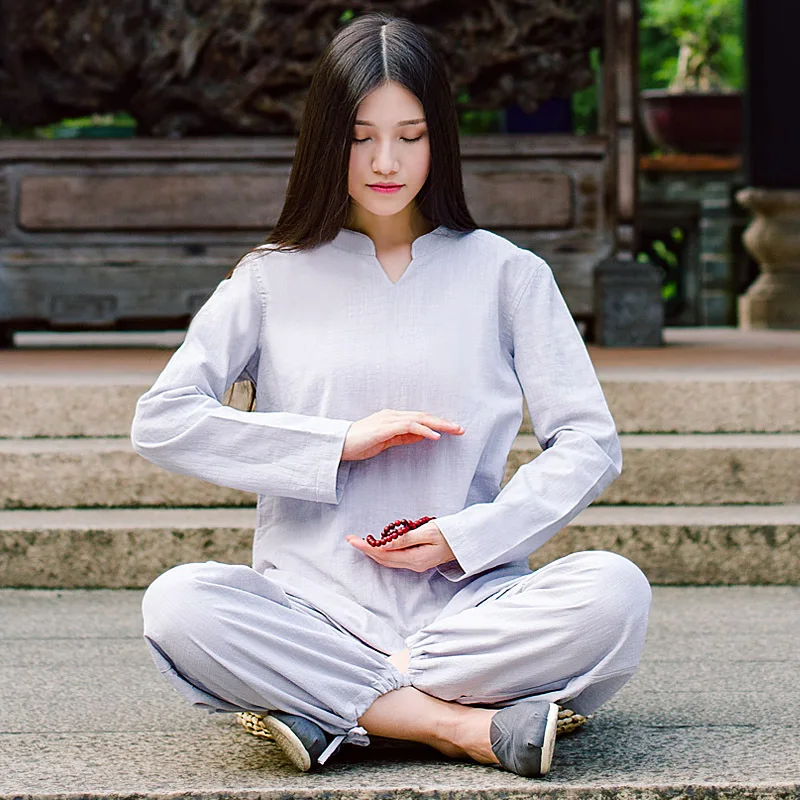 Женские спортивные костюмы Kong Fu рубашка для йоги штаны свободная Спортивная