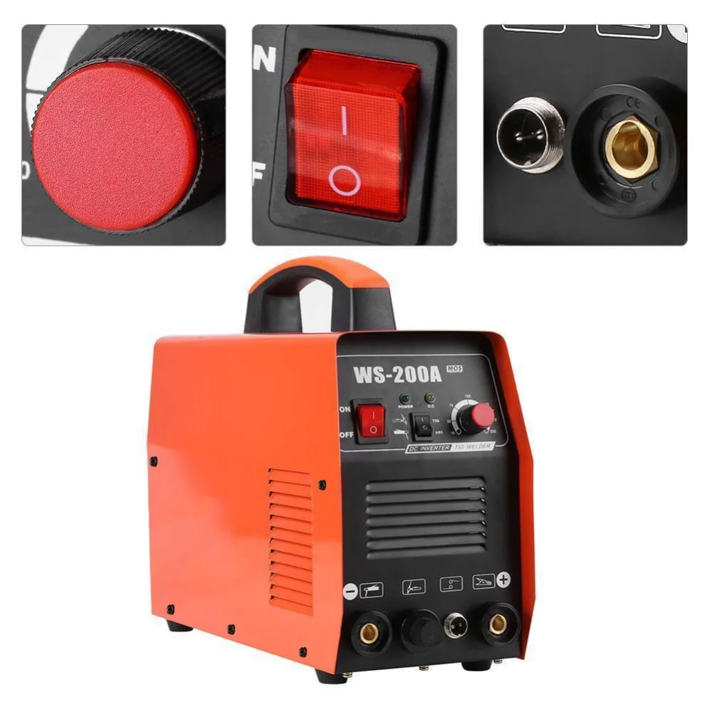 WS-200A TIG сварочный аппарат аргон TIG сварочный аппарат аргоновый датчик цифровой сварочный пистолет головка сварочные инструменты набор переменного тока 220 В