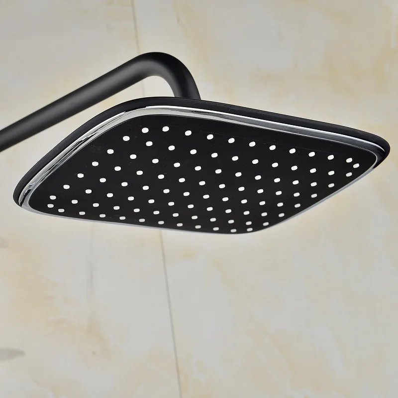 New high quality brass material chrome and black bathroom shower faucet set rainfall bath | Обустройство дома