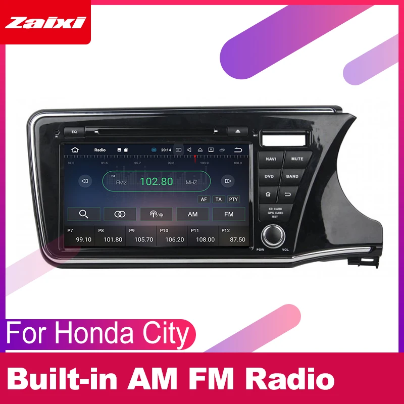 Автомобильный мультимедийный плеер ZaiXi 2 din Автомагнитола для Honda City 2014 ~ 2019 с
