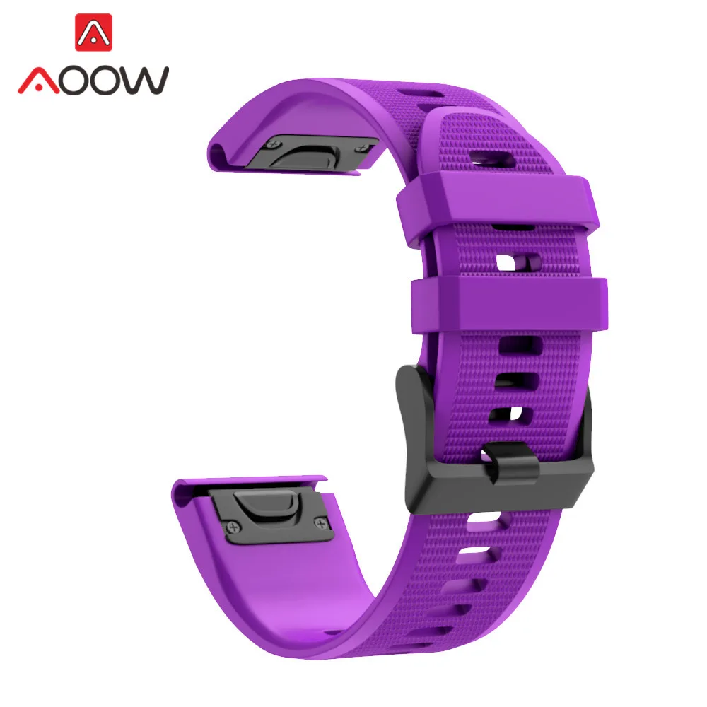 Purple 22 мм 26 мм силиконовый ремешок для часов Garmin fenix 3 HR fenix 5X fenix 3HR fenix 5 Plus быстросъемный сменный ремешок для браслета - Цвет ремешка: Purple