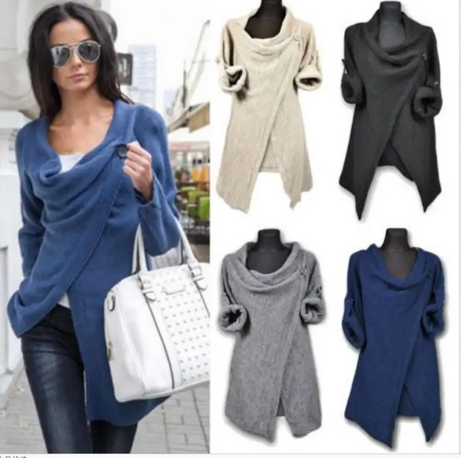 2020 Cardigan Fashion Women's Sweater Long Sleeve Knit Jacket Casual Irregular Spring and Autumn Cardigans 9655 |