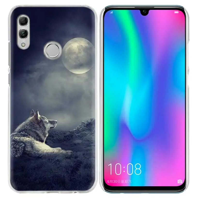 02 Девушка и чехол с волком для huawei Honor 8X Y9 9 10 Lite Play 8C 8S 8A Pro V20 20i 10i Y6 Y7 Жесткий PC Coque Capa чехол для телефона - Цвет: 02