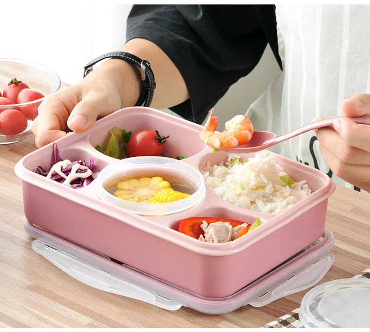 Большой объем 1000 мл пластиковый Ланч бокс для микроволновой печи Bento Box контейнер