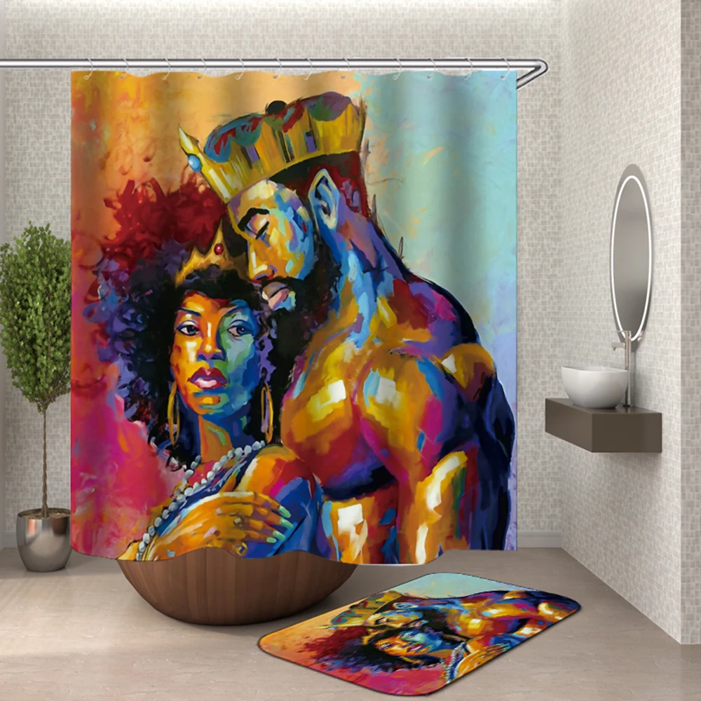 Африканские американские Кортина де Бано черные для девочек занавески душа