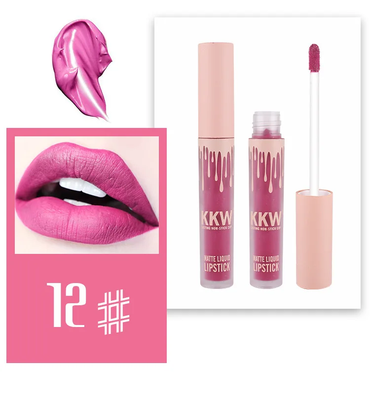 Kkw beauty, Матовый жидкий блеск для губ, набор для дня рождения, коллекция, телесный блеск для губ, цвет, стойкий тинт для губ, корейский комплект - Цвет: 12