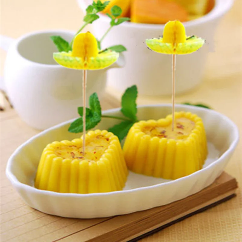 Модный женский зонт бамбуковая палочка форма для закусок тортов фруктов знаков