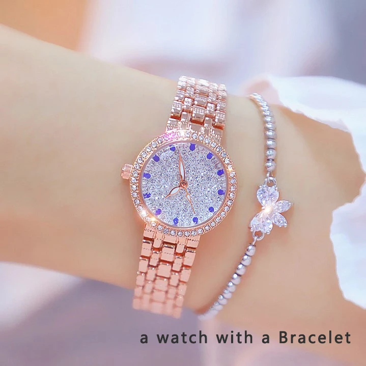 rose gold bracelet Женские часы известных роскошных брендов, серебряные женские наручные часы с бриллиантами, маленький циферблат, женские наручные часы, Relogio Feminino - Цвет: rose gold bracelet