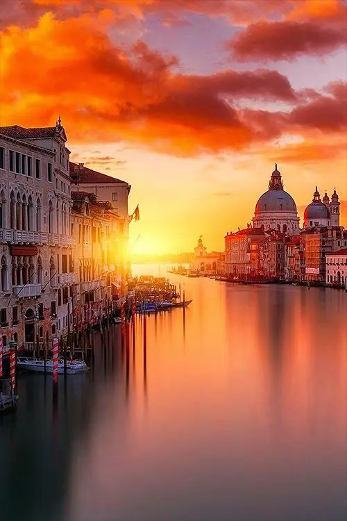 Top Sunset Water CIty Travel Italy Landscape Vintage Retro Kraft Canvas Poster DIY Wall Stickers Posters Home Decor Gift | Дом и сад