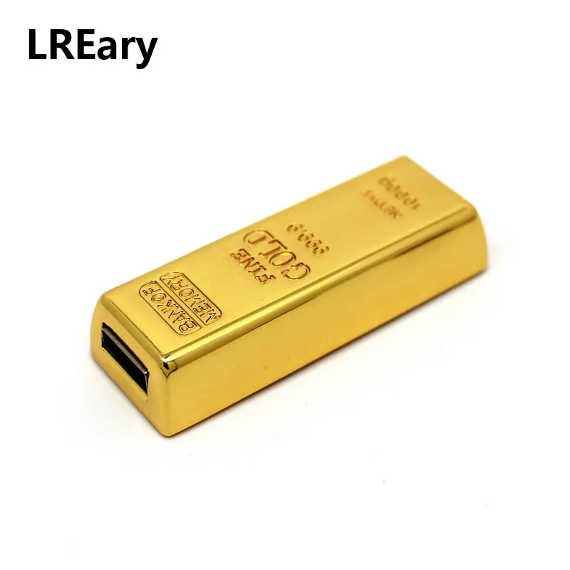 Металлический золотой слиток, модель флеш-диск USB 2,0, золотой стержень, ручка-накопитель, 4 ГБ, 8 ГБ, 16 ГБ, 32 ГБ, флеш-карта памяти, 64 ГБ, ручка-накопитель, подарки - Цвет: Big with words