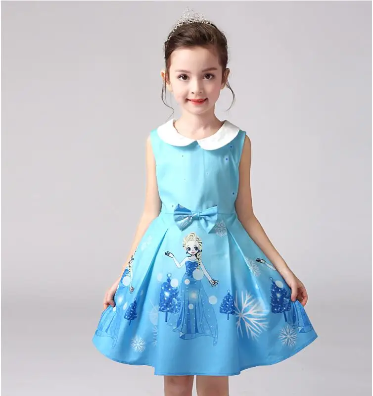 Новинка 2017 года Лидер продаж Vestidos платье Эльзы для девочек костюм детская одежда