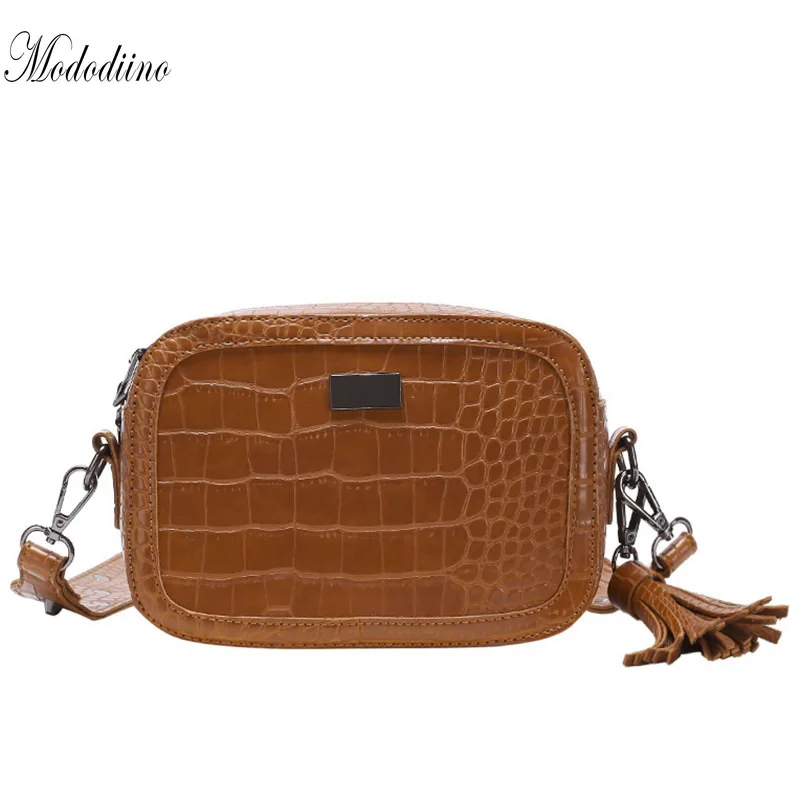 Женские сумки Mododiino с крокодиловым узором женская сумка заклепками через плечо
