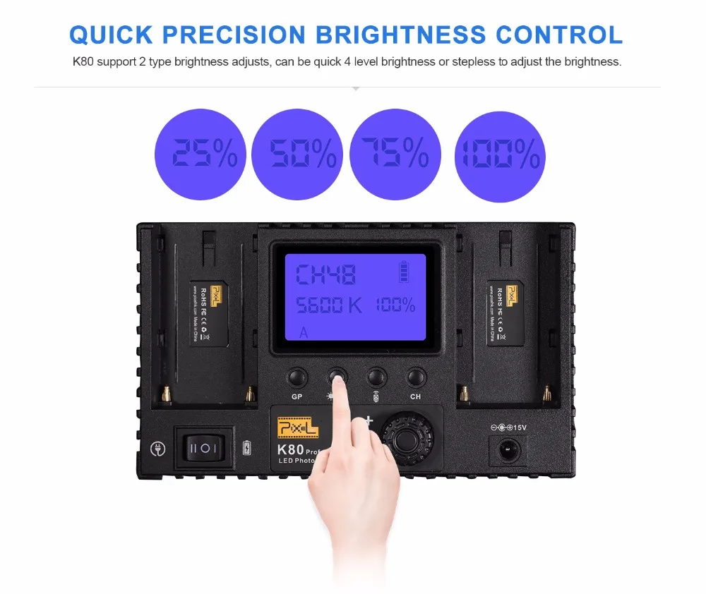 3 шт. в упаковке, Dimmable Pixel K80 2,4G, беспроводная передача, светодиодный свет, осветительная панель со встроенным ресивером для студии YouTube