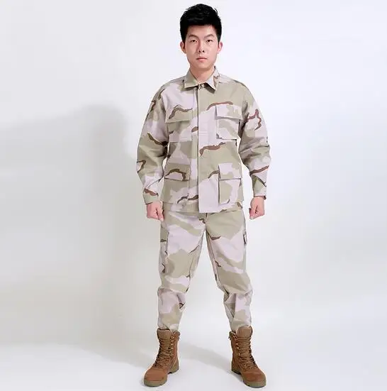 Sand Camo BDU Military тактический армейский комплект одежды, тактический Камуфляжный Пейнтбол униформа, боевое пальто и брюки - Цвет: Sand Camo