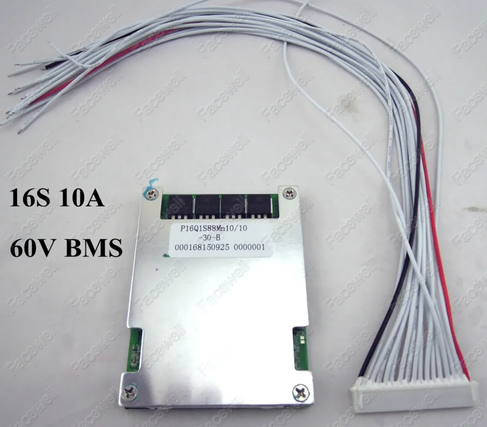 Высококачественный 60 в bms 10A 16S smart литиевый комплект PCM 3 7 литий ионный элемент 350