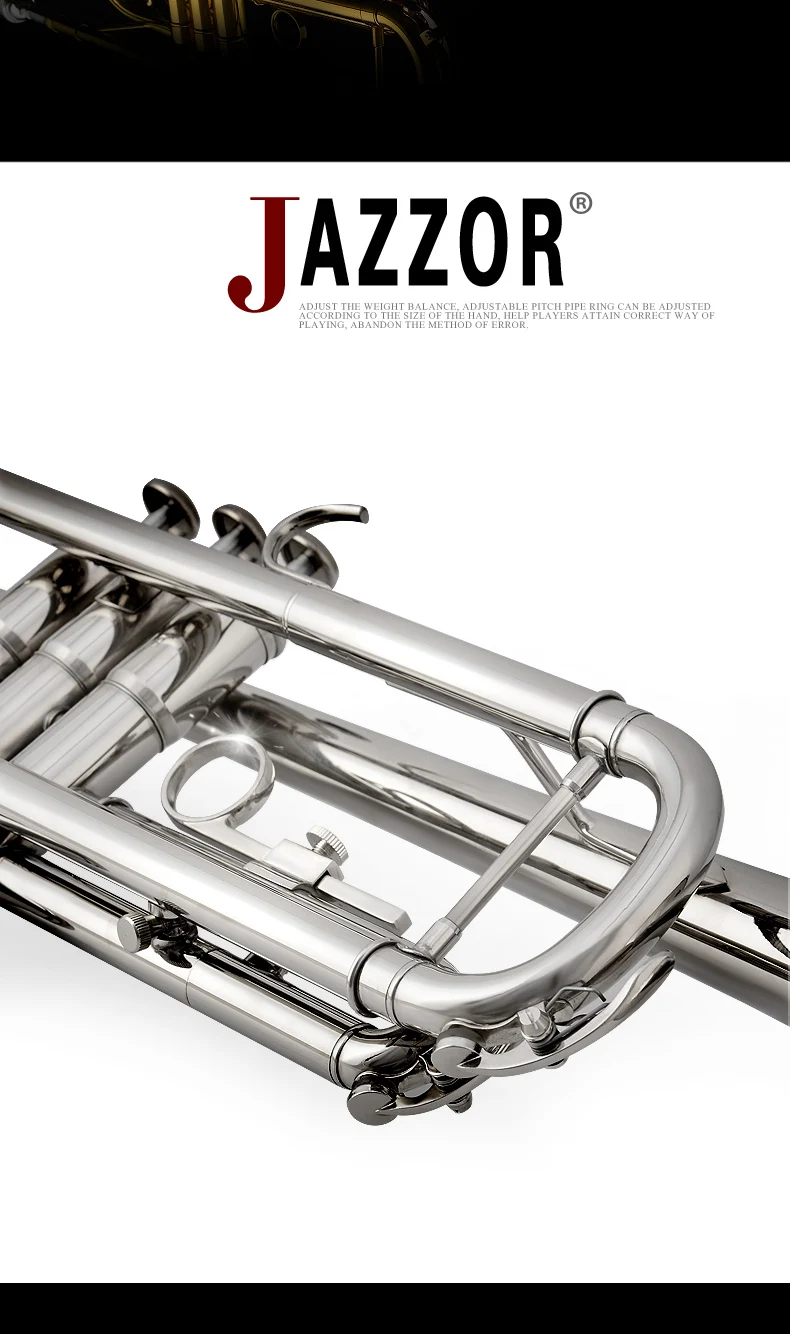 JAZZOR JZTR-300 Bb новичок Труба золото и серебро тромпита с профессиональной трубы мундштук и мягкий чехол