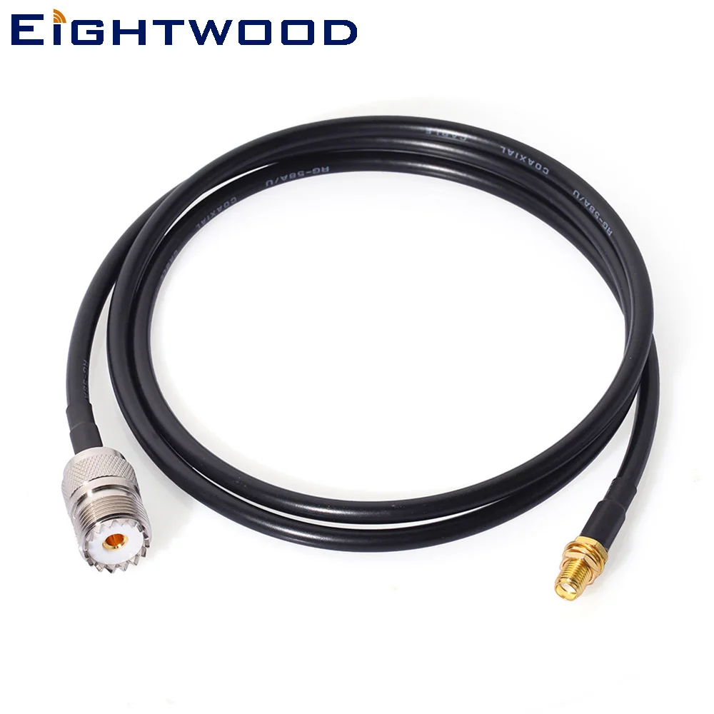 

Eightwood Ham Radio Antenna Adapter SMA Female to UHF SO239 Female RG58 Cable 1m for Baofeng BF-F8HP UV-5R UV-82 BF-888S GT-3