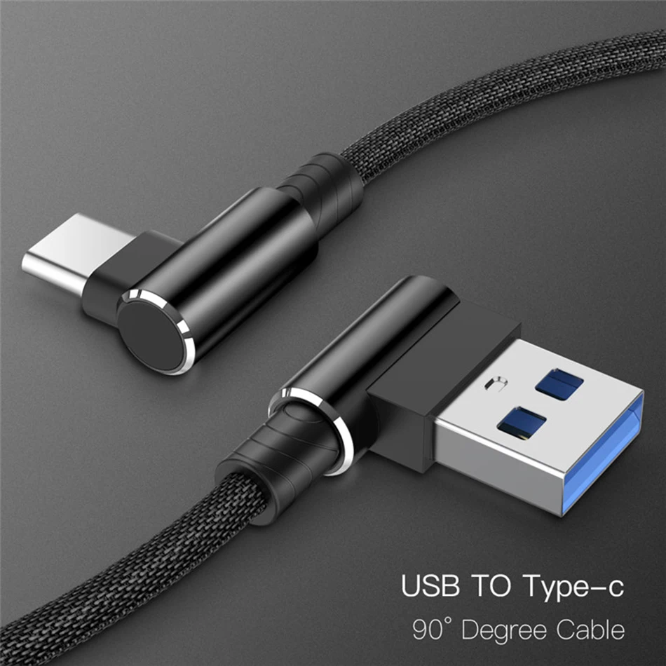 Тип usb C кабель 90 градусов игровой Kable Android быстрой зарядки USB-C строка данных для