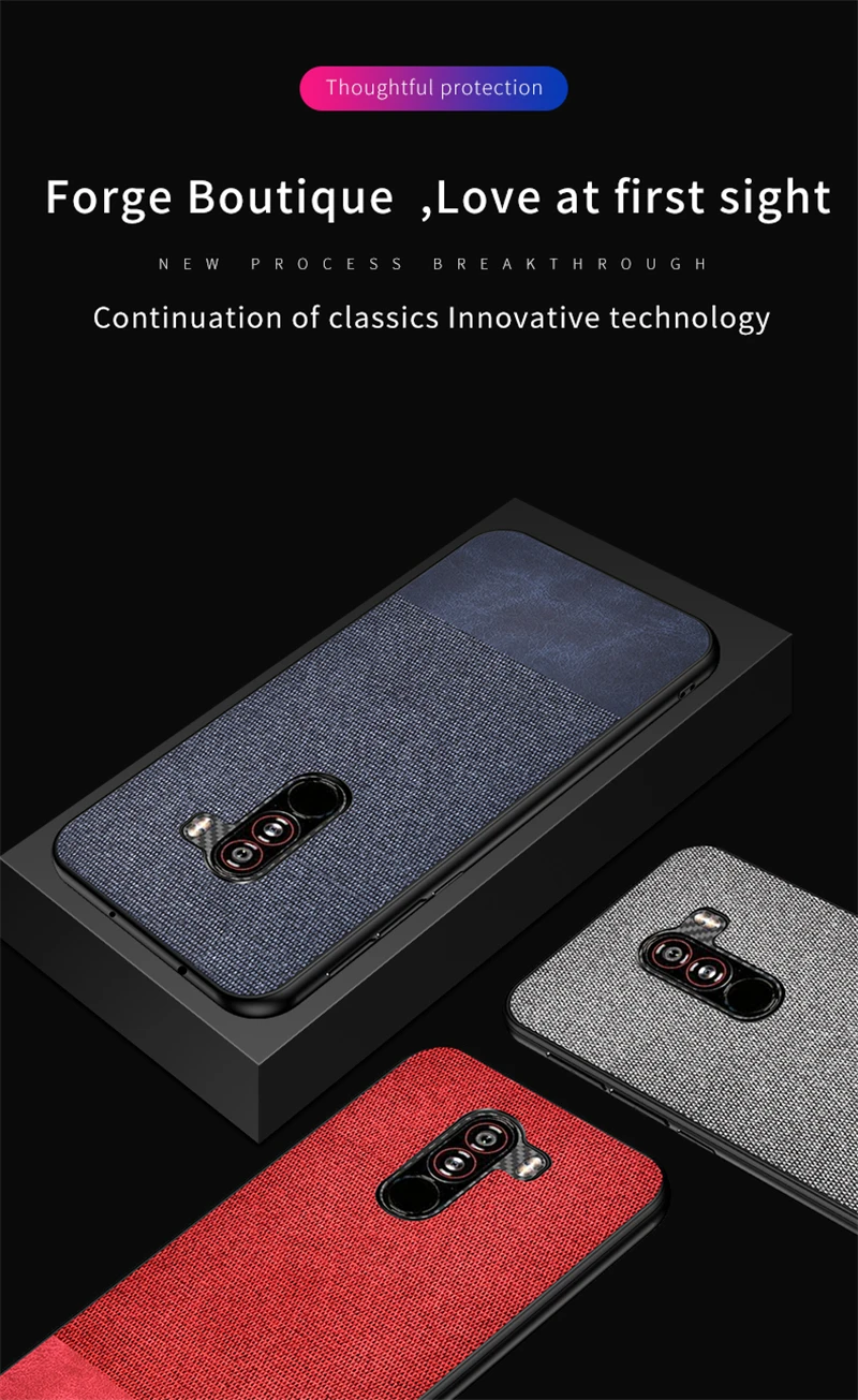 Роскошный ультра-тонкий хлопковый тканевый чехол s для Xiaomi POCOPHONE F1 Phone Sofr силиконовый чехол для задней панели POCOPHONE F1 кожаный чехол