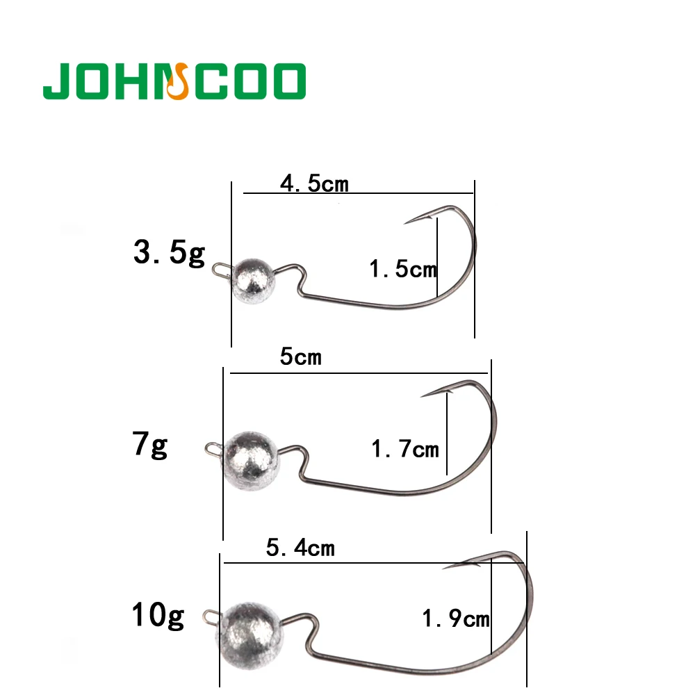 JOHNCOO 10 шт. Новый свинцовый джиг Крючки для головы 3 5 г 7 Рыболовная Приманка Мягкая