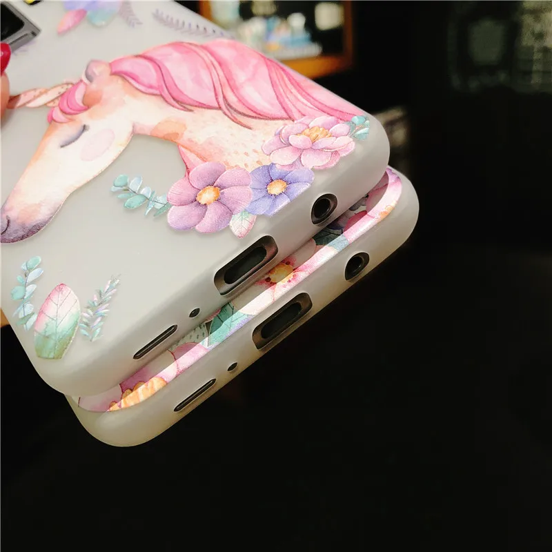 Cute Unicorn Matte Total package side very soft and ultrathin For Samsung S8 Plus S9 Note 9 Back cover Phone Case |