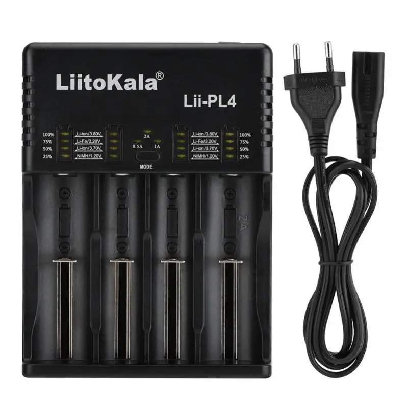 Liitokala Lii-PL4 1 2 В/3 7 В 18650/26650/21700/20700/18350/16340/18500 /14500/10440/AA/AAA никель-металлгидридная