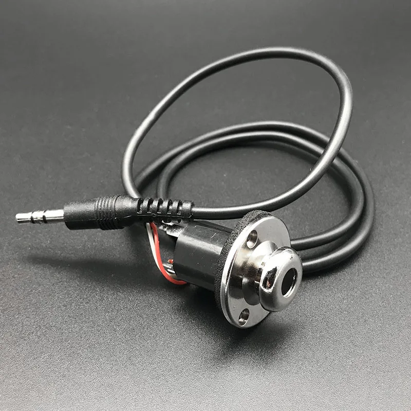 Кабель для акустической гитары Piezo Pickup EQ, сменный провод для подключения 3,5 мм, разъем 6,35 мм, стерео разъем с крышкой Endpin - Цвет: with Ccover