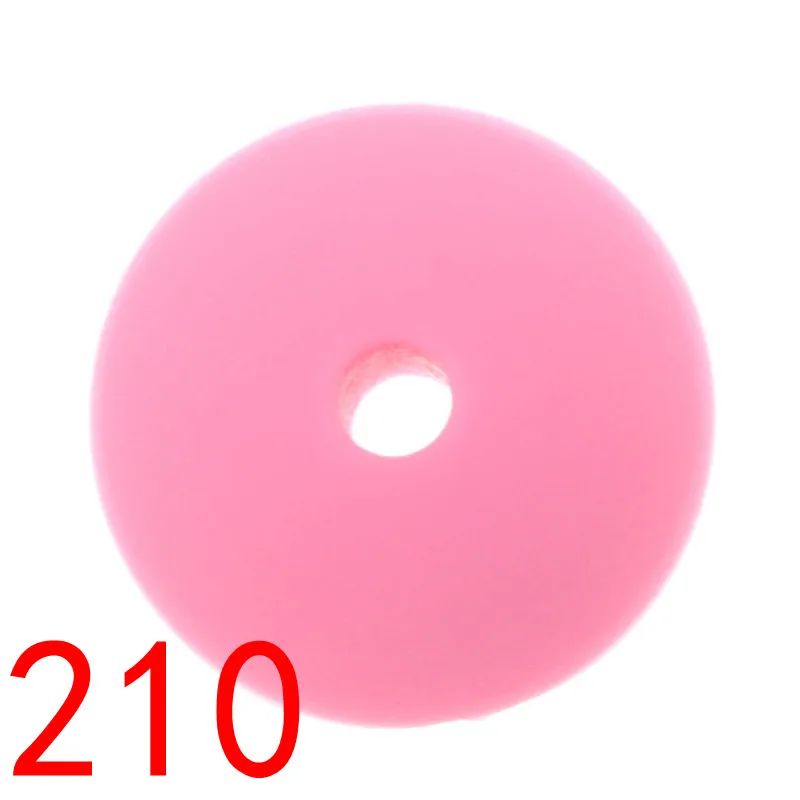 by020210Pink 50 шт. Lentil Силиконовые Прорезыватели для зубов фиксатор бусин, бусины из пищевых силиконовые счеты жевательные бусины Прорезыватель игрушка Bpa бесплатные бусины 12*6 мм - Цвет: by020210Pink