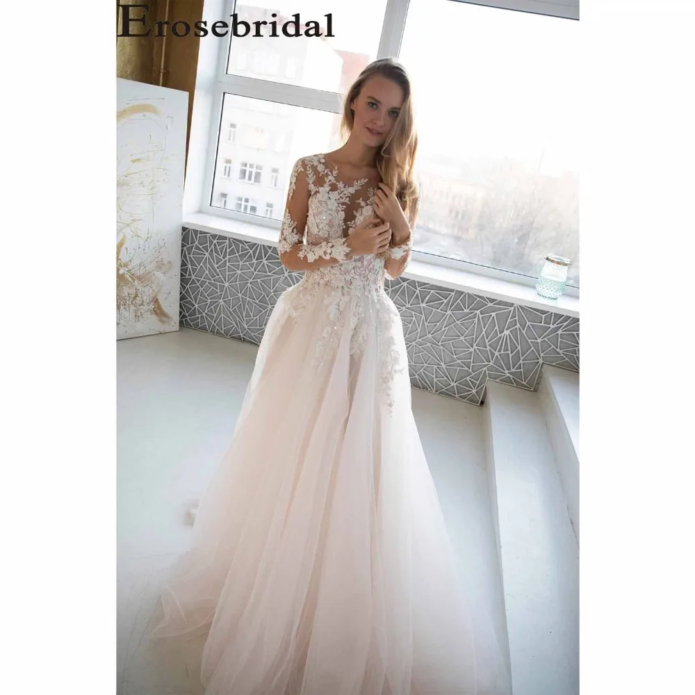 Женское кружевное платье Erosebridal пикантное свадебное с вырезом лодочкой и
