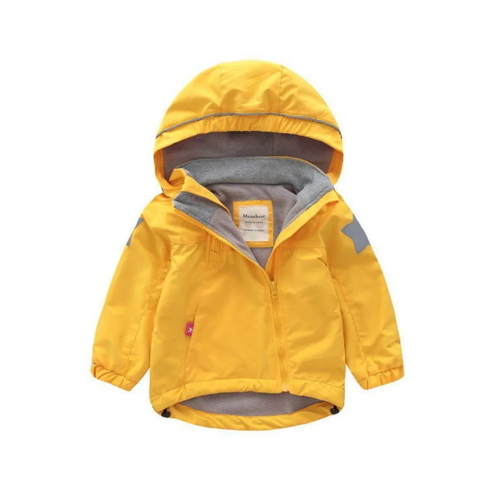 IYEAL New Autumn Hooded Jackets For Girls Coat Boys Outerwear Baby Jacket Kids Waterproof Windbreaker Children's Clothing 2-8Y | Детская