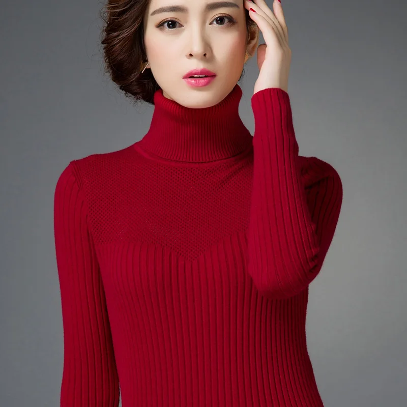 

New ladies turtleneck female hollow out cultivate one's morality show more thin render unlined upper garment of cashmere sweater