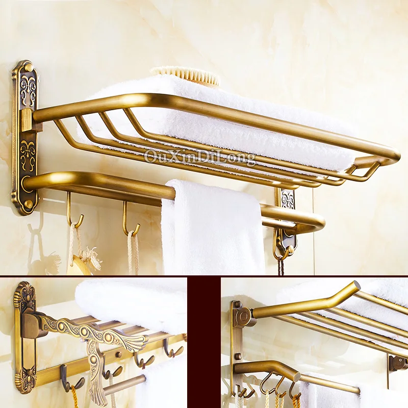Складной держатель для полотенец в античном европейском стиле из чистой