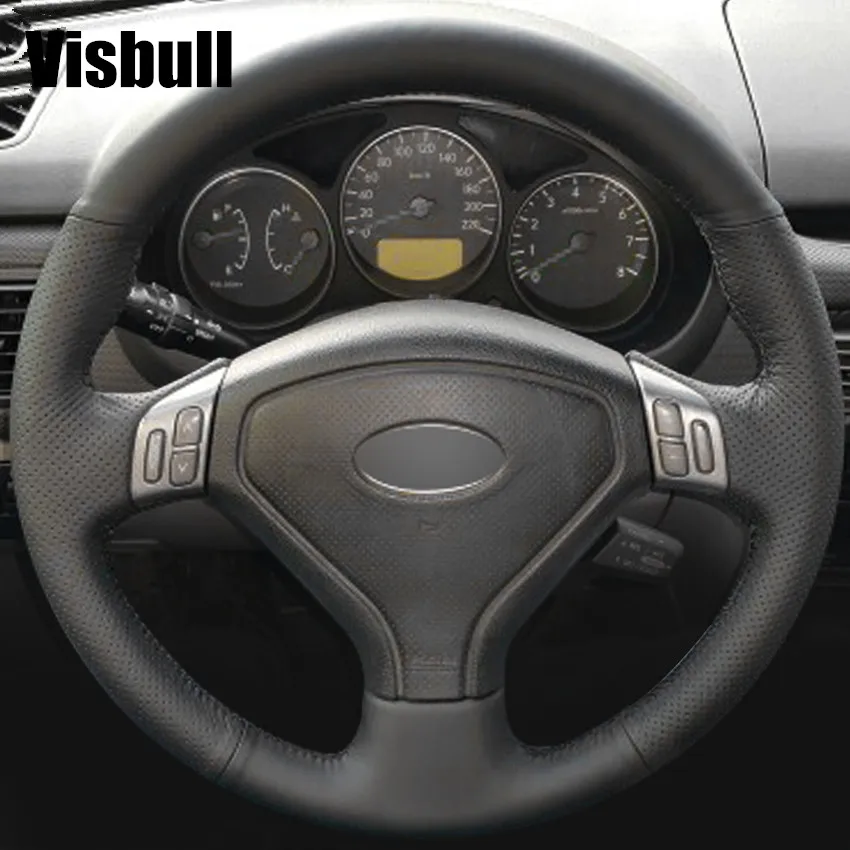 Visbull черный PU кожаный чехол рулевого колеса автомобиля V1099 для Subaru Forester 2004-2006 Outback