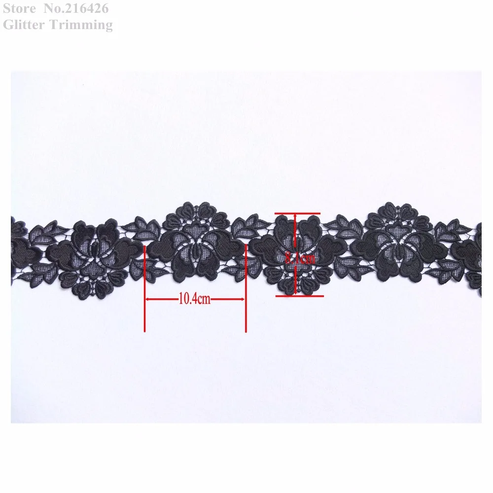 Бесплатная доставка 2 ярда/цвет/лот x новинка аппликация черного и слоновой