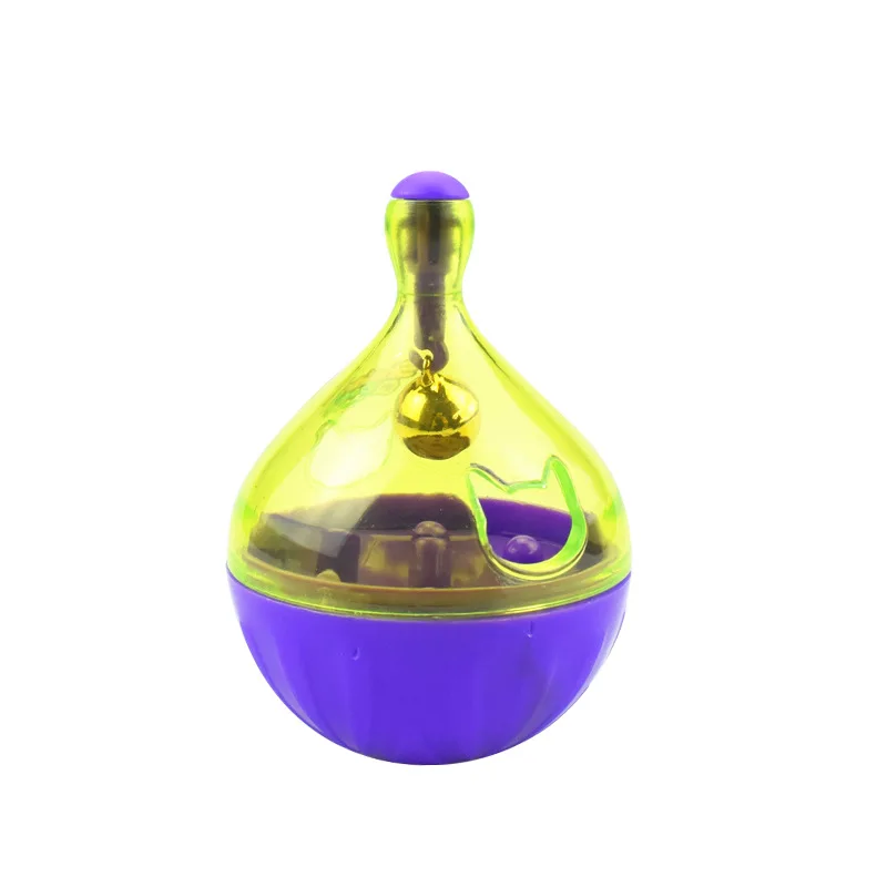 Purple Милый питомец стакан утечка миска для кормления игрушка собака кошка интерактивный питатель мяч щенок котенок IQ тренировка упражнения игровые принадлежности - Цвет: Purple