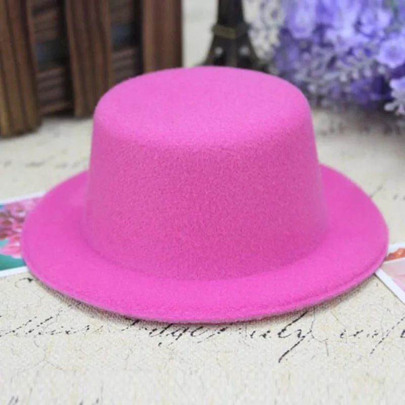 Hot Pink Для взрослых и детей, мини-шляпа 13 см, 5 дюймов, модная шапка для женщин, девочек и мальчиков, для свадебного фестиваля, вечерние шляпы для танцев, мини-Кепка для рукоделия - Цвет: Hot Pink